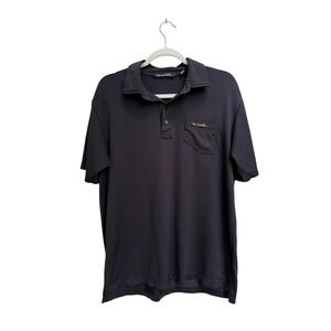 Travis Mathew Black Pocket Golf‎ Short Sleeve Polo Size Large